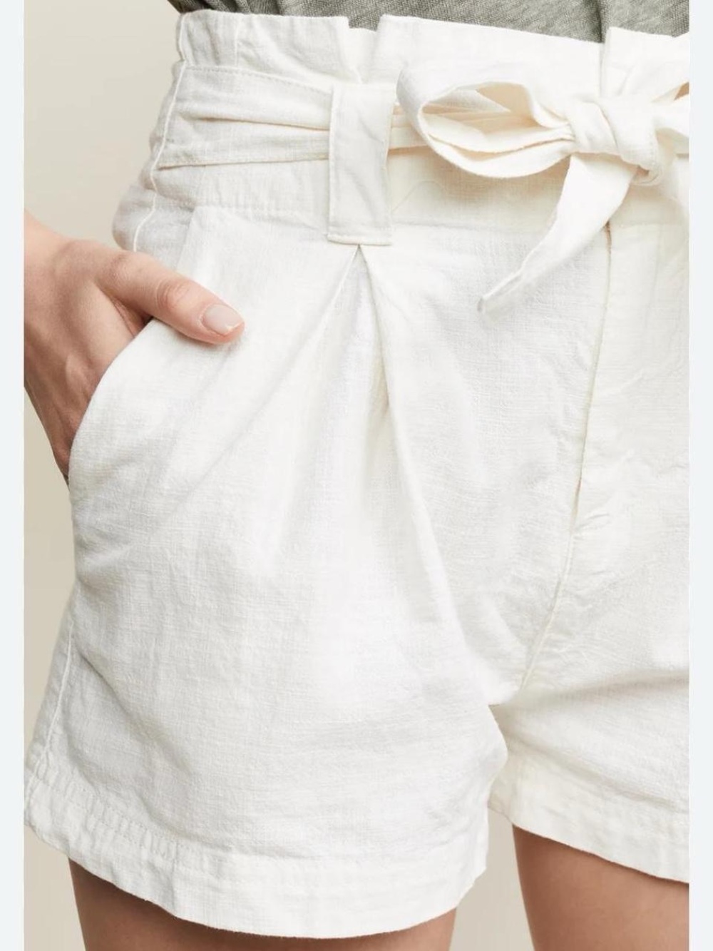 Free People White Paperbag Waist Tie Shorts